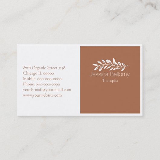 Visitenkarte für Massagetherapeuten (Rückseite)