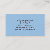 Visitenkarte für Massagetherapeuten (Rückseite)