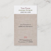 Visitenkarte für Massagetherapeuten (Rückseite)