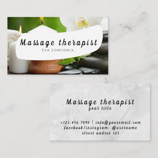Visitenkarte für Massagetherapeuten (Vorne/Hinten)