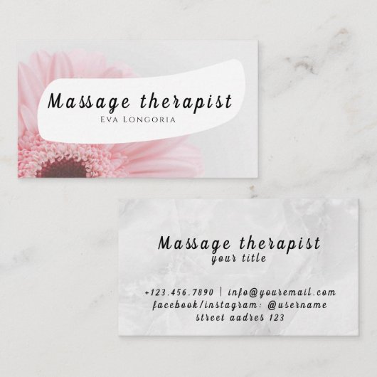 Visitenkarte für Massagetherapeuten (Vorne/Hinten)