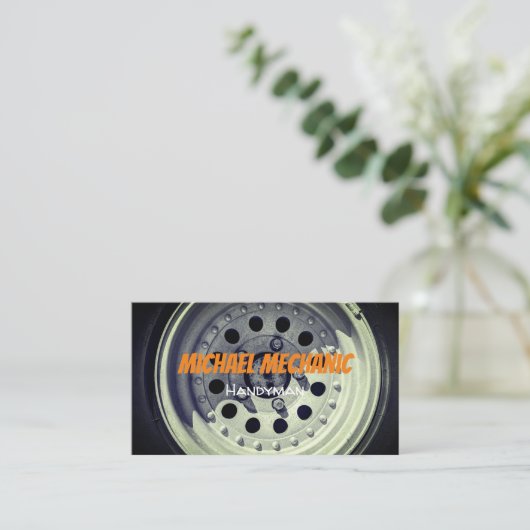 Visitenkarte für mechanische Reifenfotografie (Stehend Vorderseite)