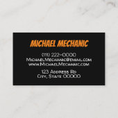 Visitenkarte für mechanische Reifenfotografie (Rückseite)