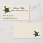 Visitenkarte für Meeresschildkröten Telefonnummerkarte (Vorne/Hinten)