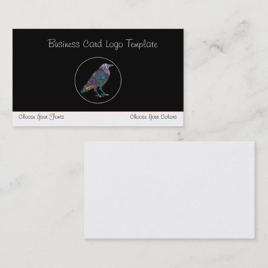 Visitenkarte für mehrfarbige Crow- oder Raven-Logo (Vorne/Hinten)