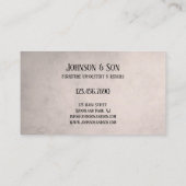 Visitenkarte für Möbel (Rückseite)