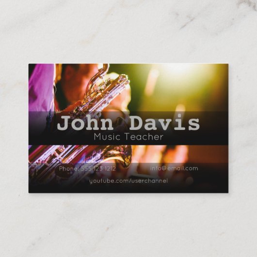 Visitenkarte für Musiklehrer (Rückseite)