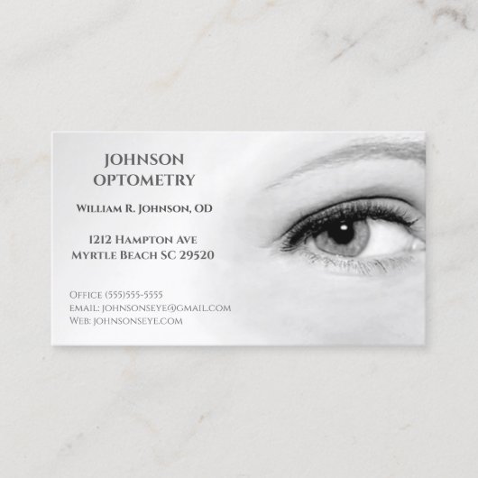 Visitenkarte für Optometriker/Optometrie (Vorderseite)