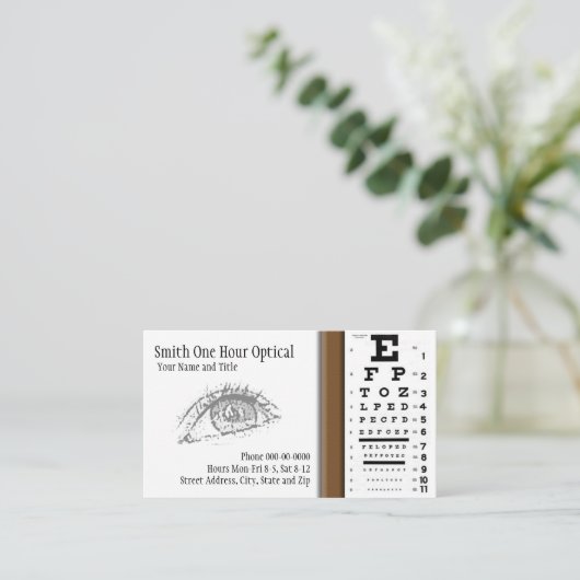 Visitenkarte für Optometristen (Stehend Vorderseite)