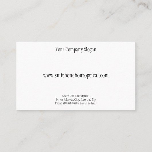 Visitenkarte für Optometristen (Rückseite)
