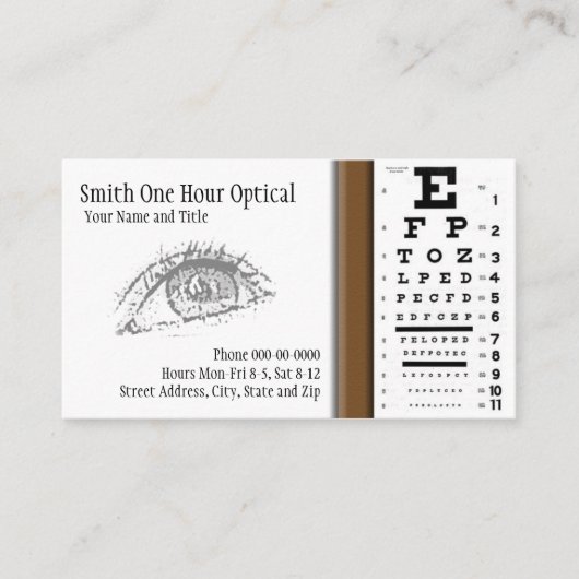 Visitenkarte für Optometristen (Vorderseite)