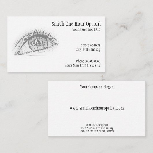 Visitenkarte für Optometristen (Vorne/Hinten)