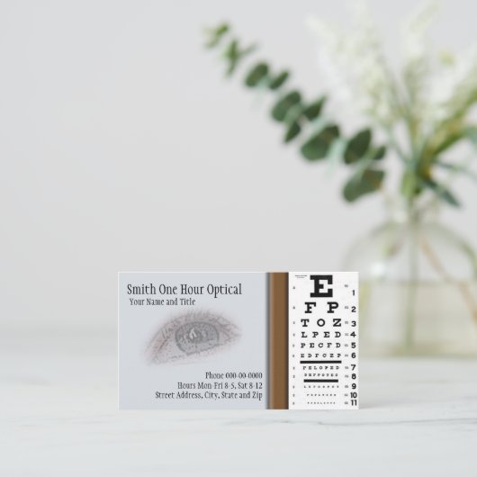Visitenkarte für Optometristen (Stehend Vorderseite)