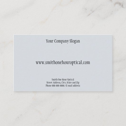 Visitenkarte für Optometristen (Rückseite)