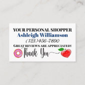 Visitenkarte für PERSONENKÄUFER (Rückseite)