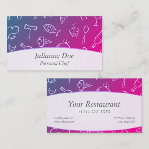Visitenkarte für persönlichen Koch oder Restaurant