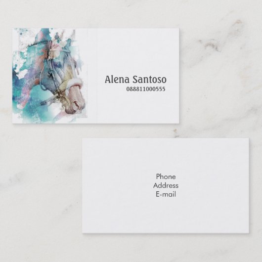 Visitenkarte für Pferde (Vorne/Hinten)