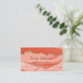 Visitenkarte für Pfirsich und Gold (Stehend Vorderseite)