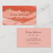 Visitenkarte für Pfirsich und Gold (Vorne/Hinten)