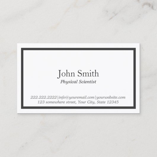 Visitenkarte für Physiker an der Grenze (Vorderseite)