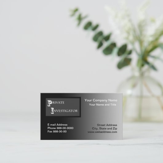 Visitenkarte für private Ermittler (Stehend Vorderseite)