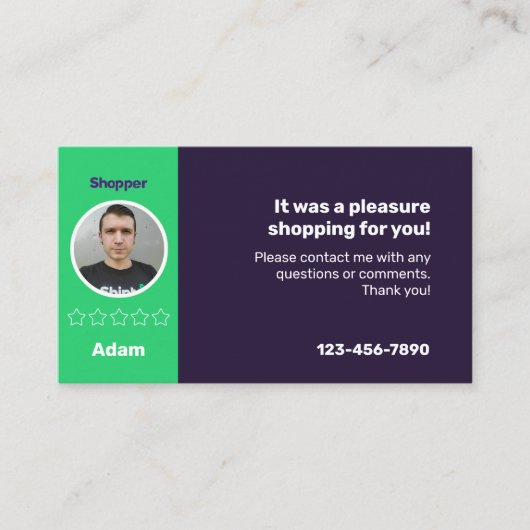 Visitenkarte für Privatkunden (Vorderseite)