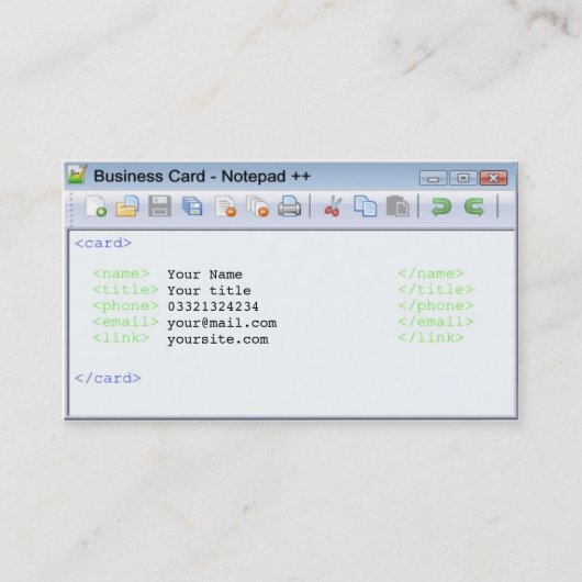 Visitenkarte für Programmierer, Entwickler (Vorderseite)
