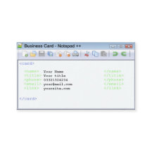 Visitenkarte für Programmierer, Entwickler