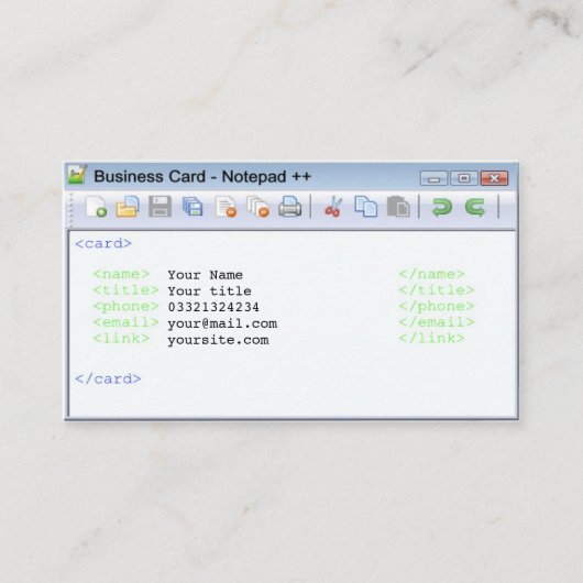 Visitenkarte für Programmierer, Entwickler (Vorderseite)