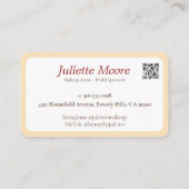 Visitenkarte für Red Brush Makeup Artist (Rückseite)