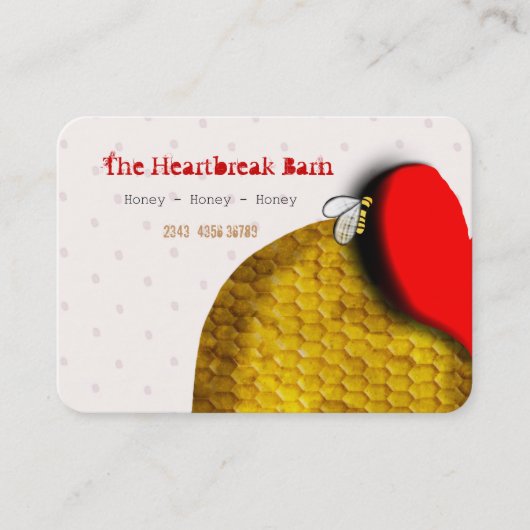 Visitenkarte für Red Heart Bee (Vorderseite)