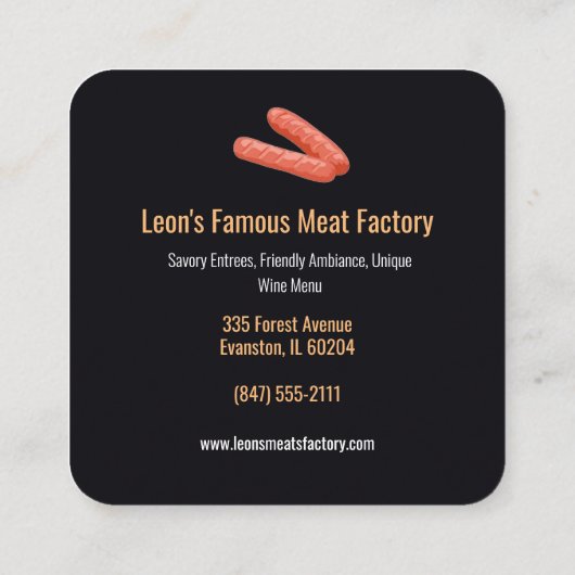 Visitenkarte für Restaurants mit Eintrittspassette (Rückseite)