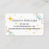 Visitenkarte für Retro-Schreiber-Stricknadeln (Rückseite)