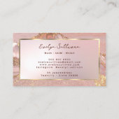 Visitenkarte für rosa Goldmedaille (Rückseite)