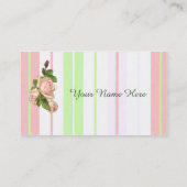 Visitenkarte für rosa Rosen und Streifen (Rückseite)