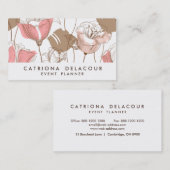 Visitenkarte für Rosa und Braune Blumen (Vorne/Hinten)