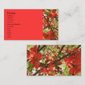 Visitenkarte für Rote Blüten (Vorne/Hinten)
