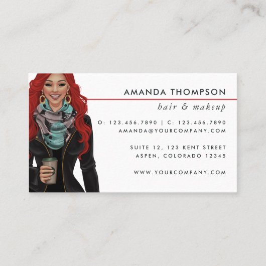 Visitenkarte für Rote Haare (Rückseite)