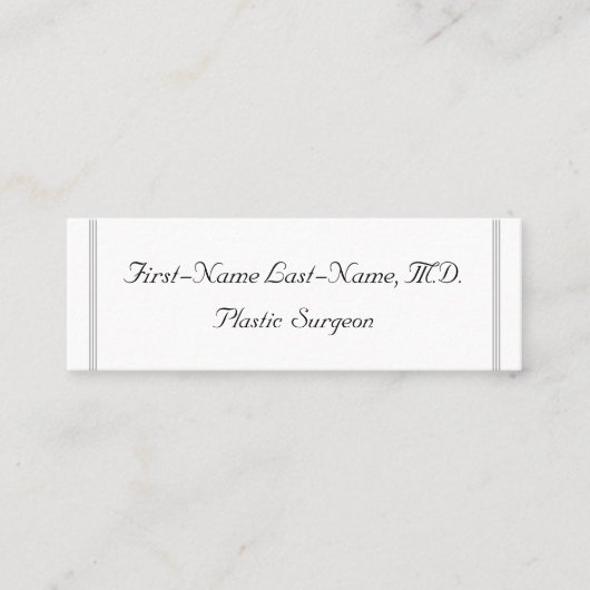 Visitenkarte für schlichte Plastikchirurgen (Vorderseite)