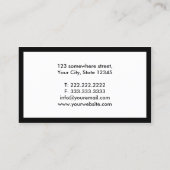 Visitenkarte für schlichte Schwarze Grenze (Rückseite)