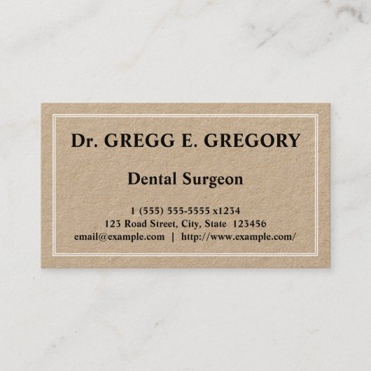 Visitenkarte für schlichten und minimalen Zahnarzt (Vorderseite)