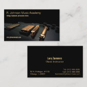 Visitenkarte für schwarze Gitarre-Musiklehrer (Vorne/Hinten)