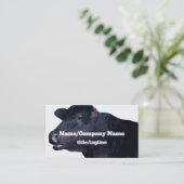 Visitenkarte für schwarze Kuh auf doppelseitiger E (Stehend Vorderseite)