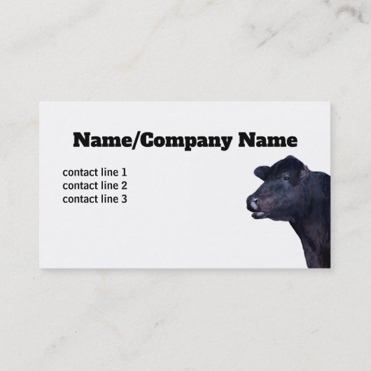 Visitenkarte für schwarze Kuh auf doppelseitiger E (Rückseite)