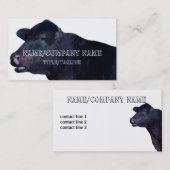 Visitenkarte für schwarze Kuh auf doppelseitiger E (Vorne/Hinten)