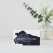 Visitenkarte für schwarze Kuh auf doppelseitiger E (Stehend Vorderseite)