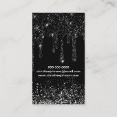 Visitenkarte für schwarze Tropfen Glitzer (Rückseite)