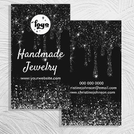 Visitenkarte für schwarze Tropfen Glitzer