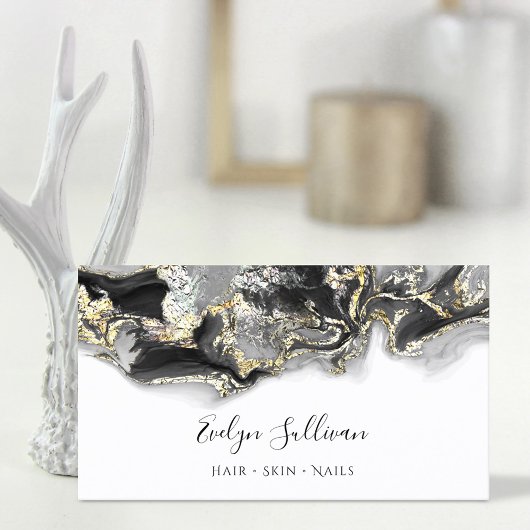 Visitenkarte für schwarzes Marmordesign