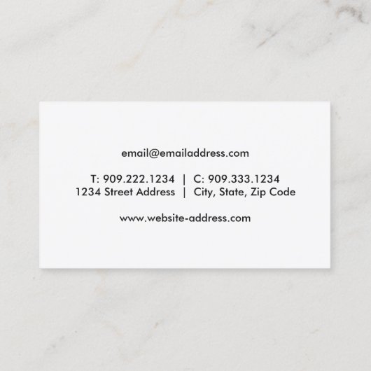 Visitenkarte für Sicherheitskamera (Rückseite)